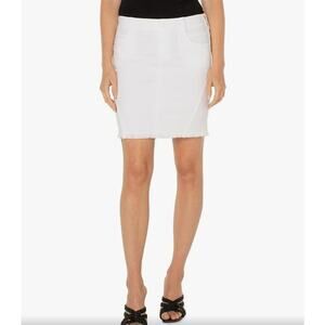 Liverpool Gia Glider skirt sz 10 petite Raw hem 80's vintage look mini skirt NWT